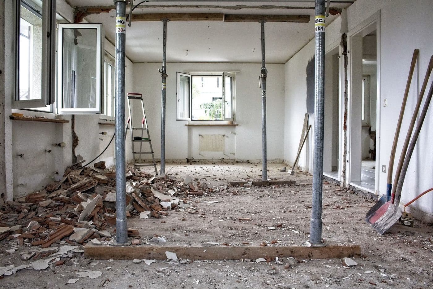 An unfinished interior during renovation