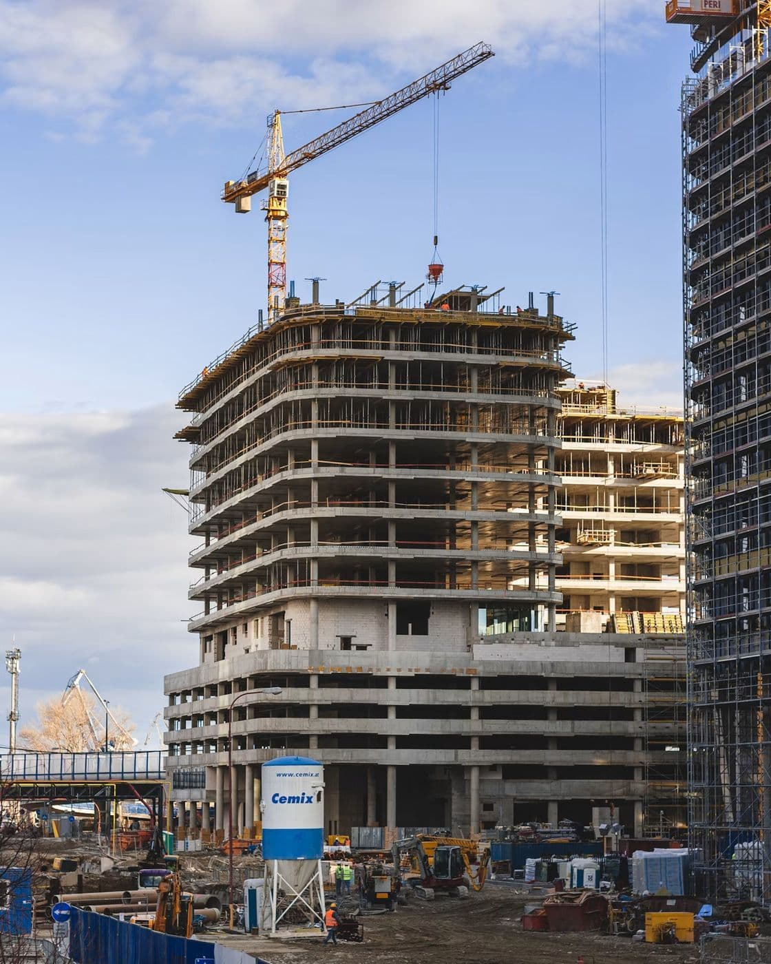 A residential tower under construction